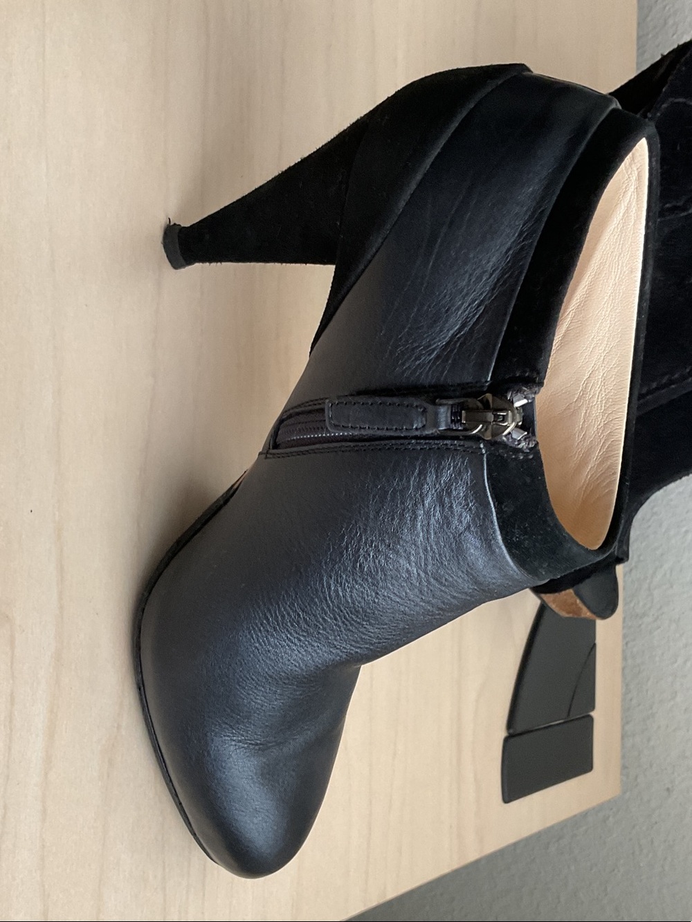 Black Women's Leather Ankle Boots - Classic High Heel - Picture 7 of 11